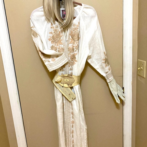 “Johnny Was” long linen Boho style dress. Absolutely gorgeous with embroidery! - Picture 1 of 4